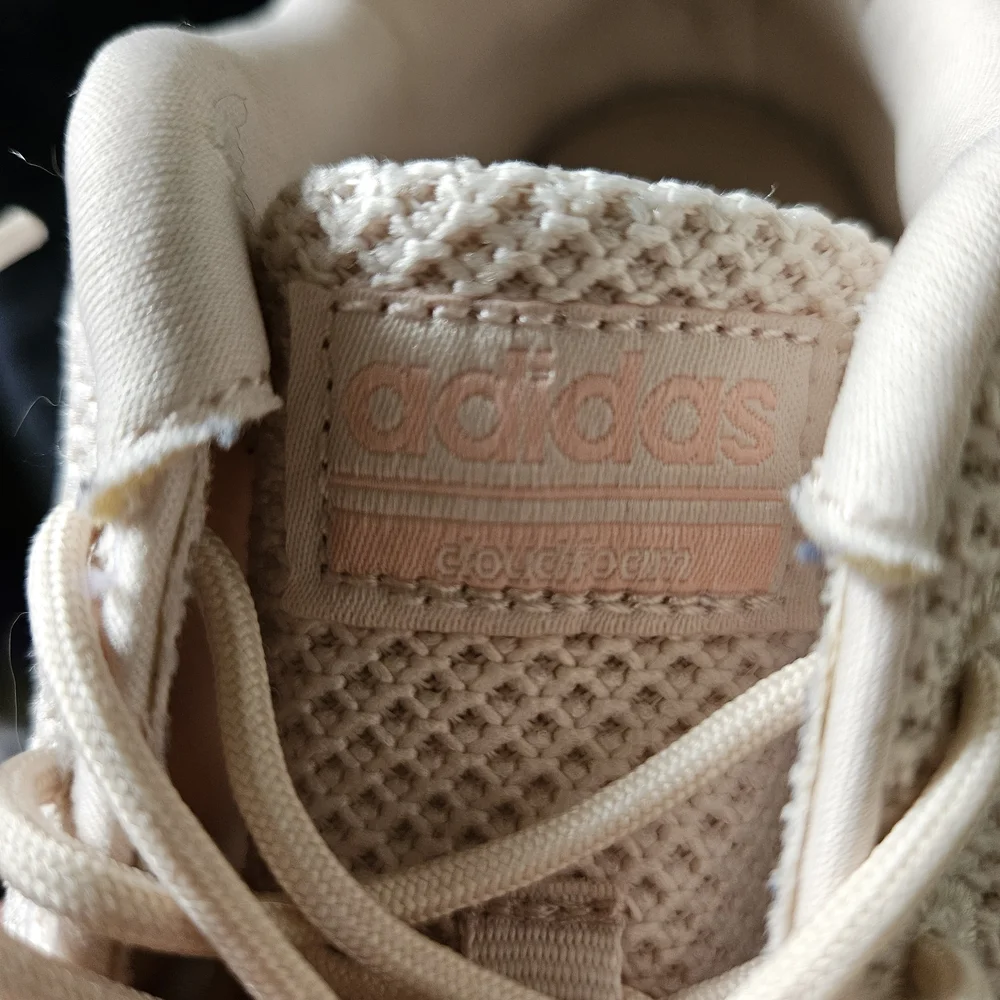 Adidas Cream Sneakers Knit Upper Minimalist Design